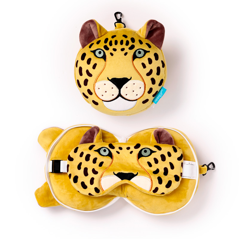 Puckator Cuscino Da Viaggio Con Maschera Relaxeazzz - Simon's Cat, Morbido E Richiudibile, 95% Poliestere, Design Ufficiale