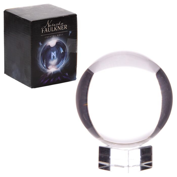 Sfera di Cristallo con Supporto in Vetro e Scatola Regalo - 7.5cm
