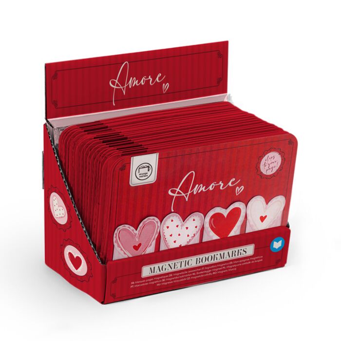 Set di 4 Segnalibri Magnetici - Cuori - Amore