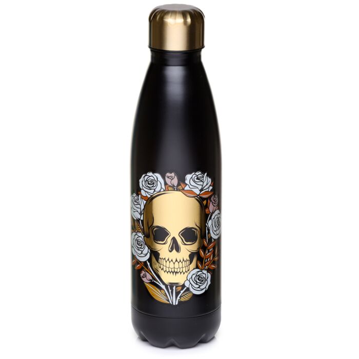 Bottiglia Termica in Acciaio 500ml - Teschi con Rose