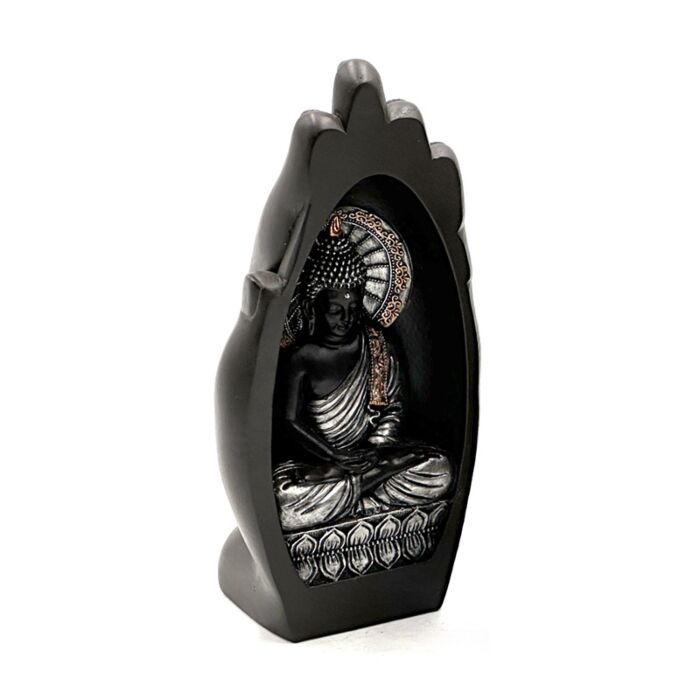 Buddha - Argento e Nero - Intaglio nella Forma di Mano