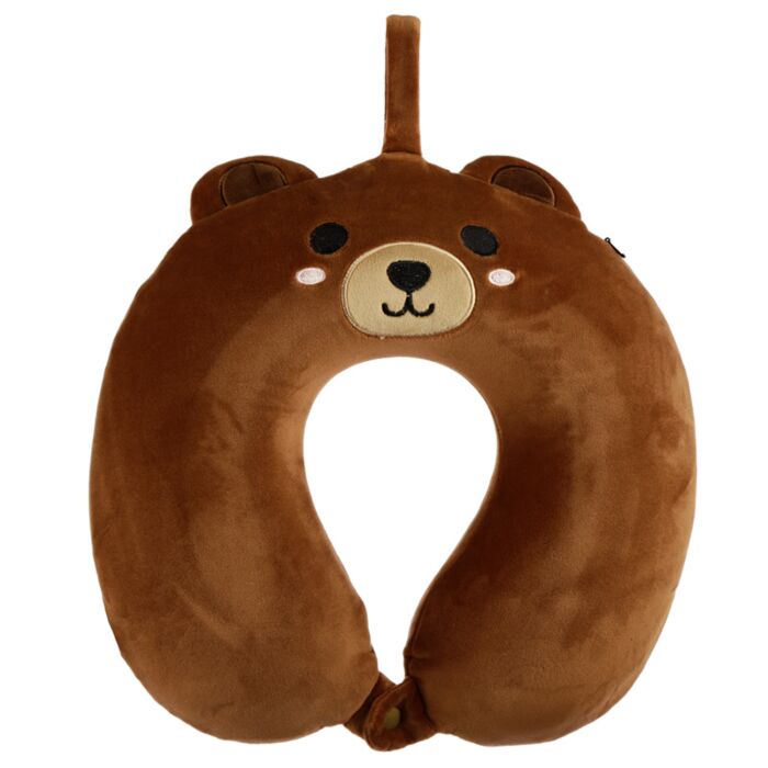 Cuscino da Viaggio in Memory Foam Relaxeazzz - Orso - Animali Dolci