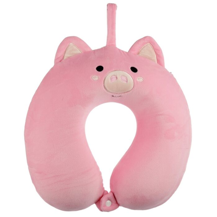 Cuscino da Viaggio in Memory Foam Relaxeazzz - Maiale - Animali Dolci