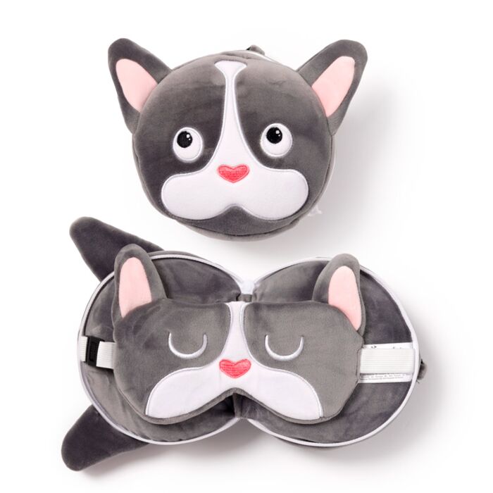 Cuscino da Viaggio con Maschera Relaxeazzz - Bulldog Francese