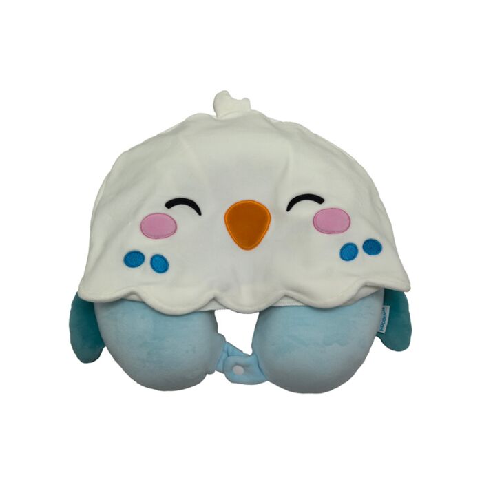 Cuscino da viaggio con Cappuccio - Kiki il Pappagallino - Hoodeazzz - Animali dolci