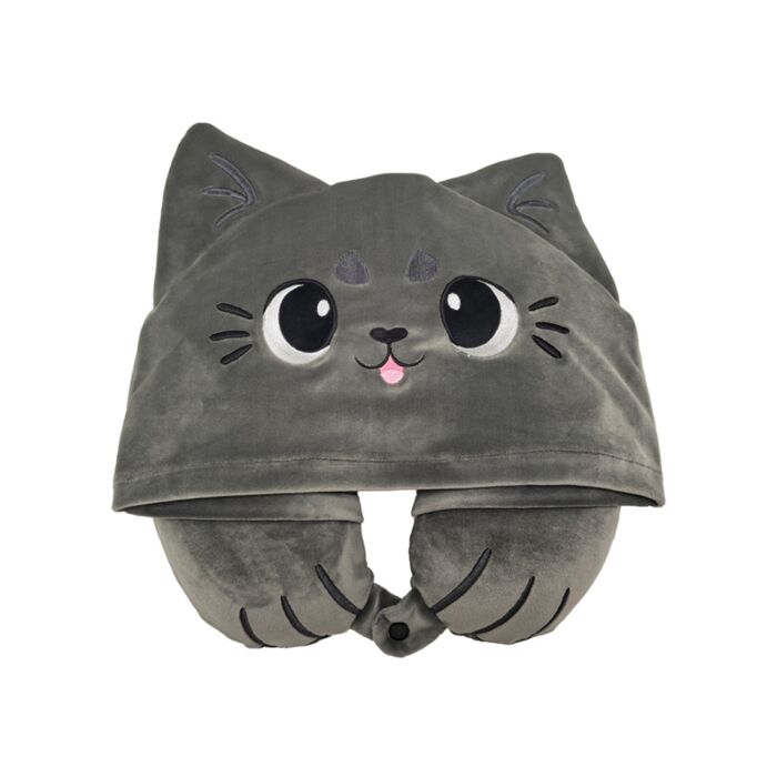 Cuscino da viaggio con Cappuccio - Pepper il Gatto - Beans & Co - Hoodeazzz