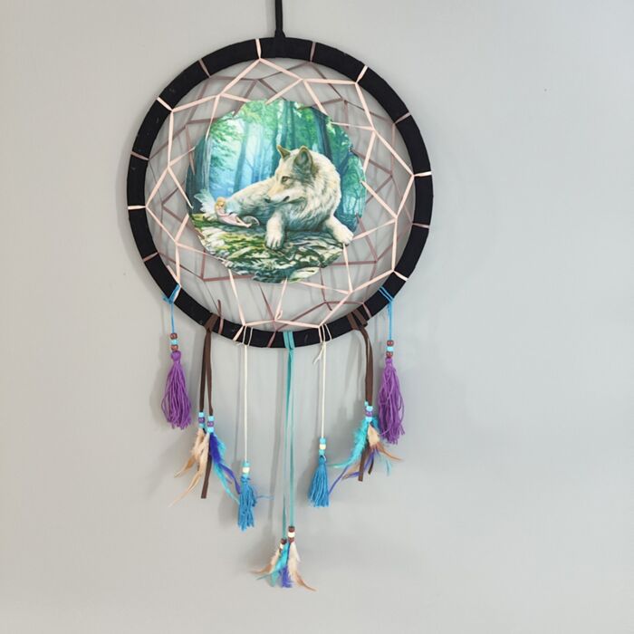 Acchiappasogni - Lupo e Fata - Fairy Stories Wolf & Fairy - Lisa Parker - 33cm