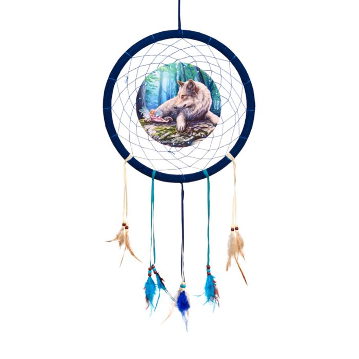 Acchiappasogni - Lupo e Fata - Fairy Stories Wolf & Fairy - Lisa Parker - 33cm