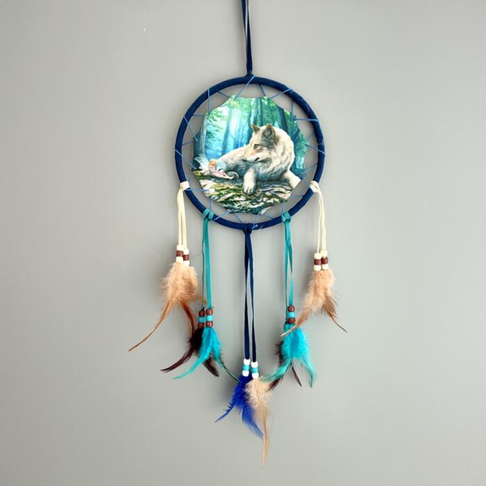 Acchiappasogni - Lupo e Fata - Fairy Stories Wolf & Fairy - Lisa Parker - 16cm
