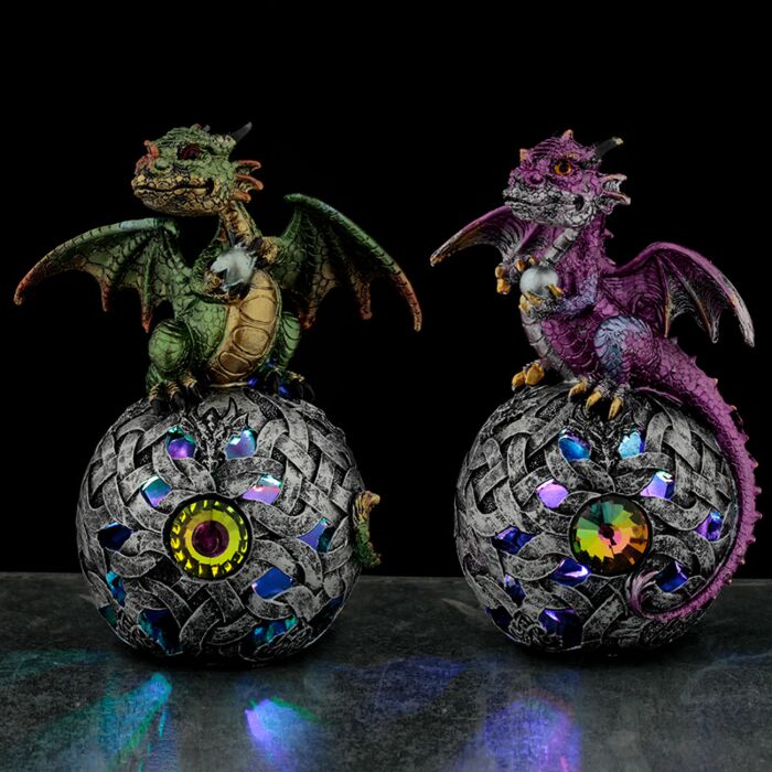 Drago Celtico degli Elementi con Sfera a LED