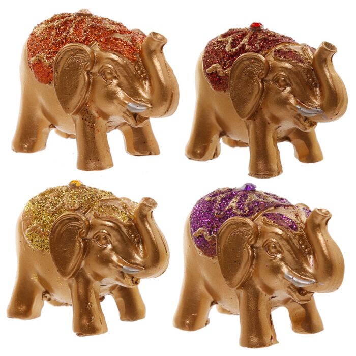 Mini Elefanti Portafortuna Brillantinati con Espositore