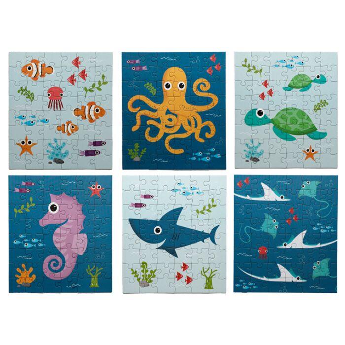 Puzzle a Sorpresa in Cartone Riciclato - 48pz - Animali Marini