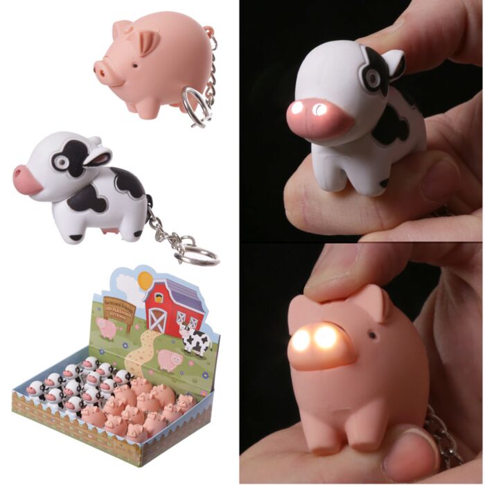 Portachiavi con LED e Suono - Animali della Fattoria