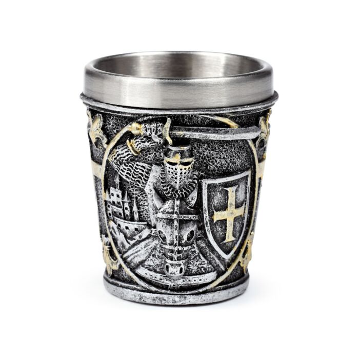 Bicchiere Decorativo da Shot - Cavaliere Medievale con Scudo
