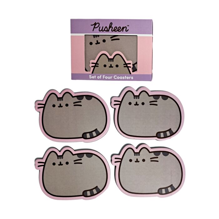 Set di 4 Sottobicchieri in Sughero - Pusheen il Gatto