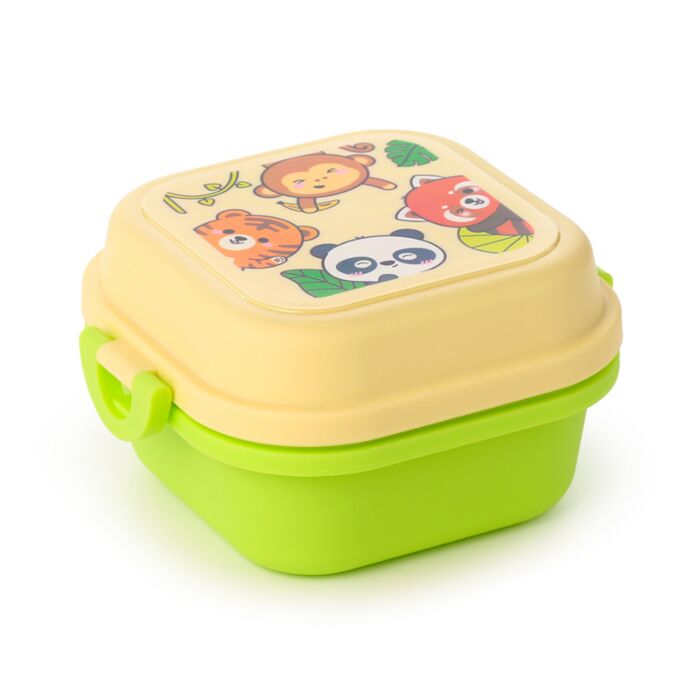 Porta Pranzo Bento con Posate e Chiusura a Clip - Animali Dolci - Selvatici