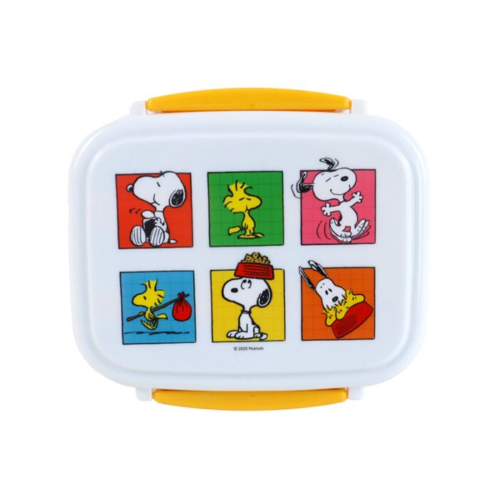 Porta Pranzo Bento con Posate e Chiusura a Clip - Snoopy & Woodstock - Peanuts