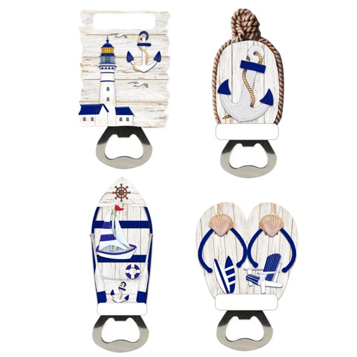 Magnete Apribottiglie - Lungomare - Bianco e Blu