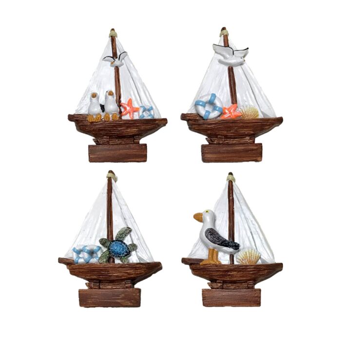 Magnete Stampato - Lungomare - Barca a Vela con Gabbiano & Tartaruga