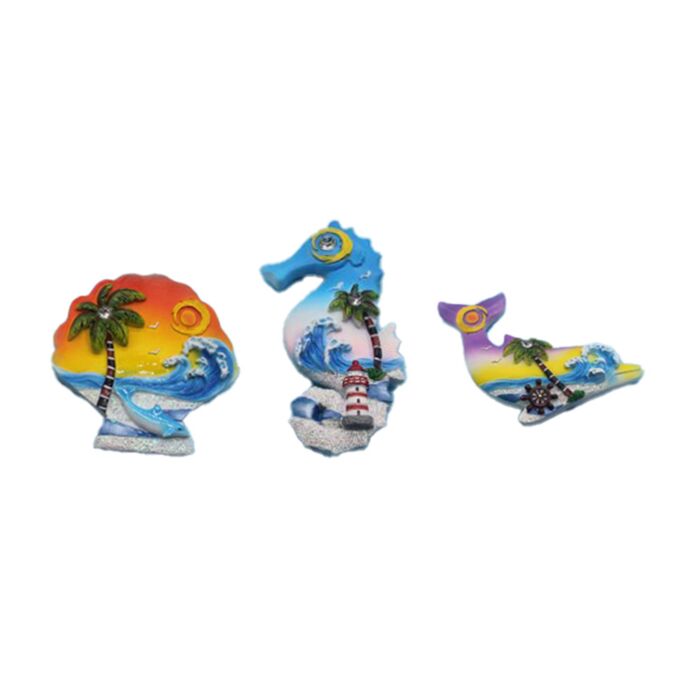 Magnete Stampato - Lungomare - Cavalluccio Marino, Conchiglie & Delfini