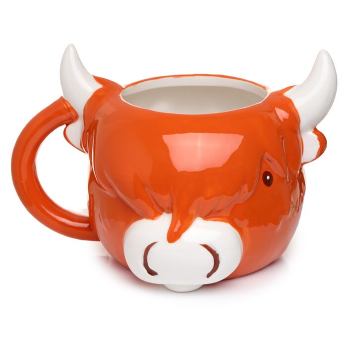 Tazza in Ceramica a Forma di Bue Scozzese