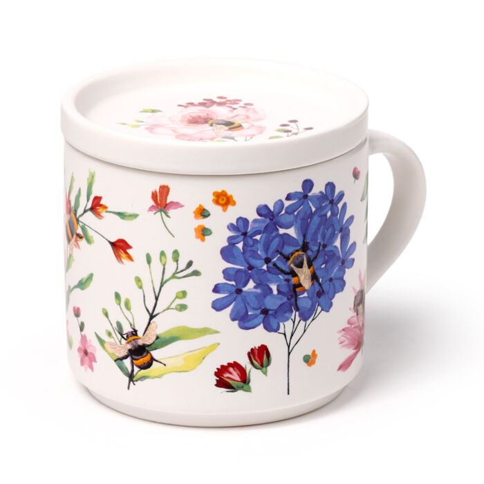 Set Tazza in Porcellana e Sottobicchiere/Coperchio - Api - Meadows