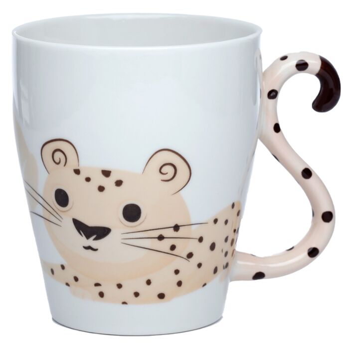Tazza in Porcellana con Manico Sagomato - Ghepardo