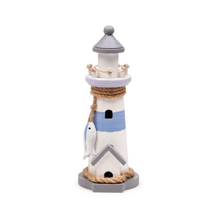 Decorazione Nautica - Faro con Pesci Bianchi