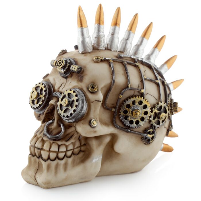 Teschio Decorativo con Cresta di Proiettili Steam Punk