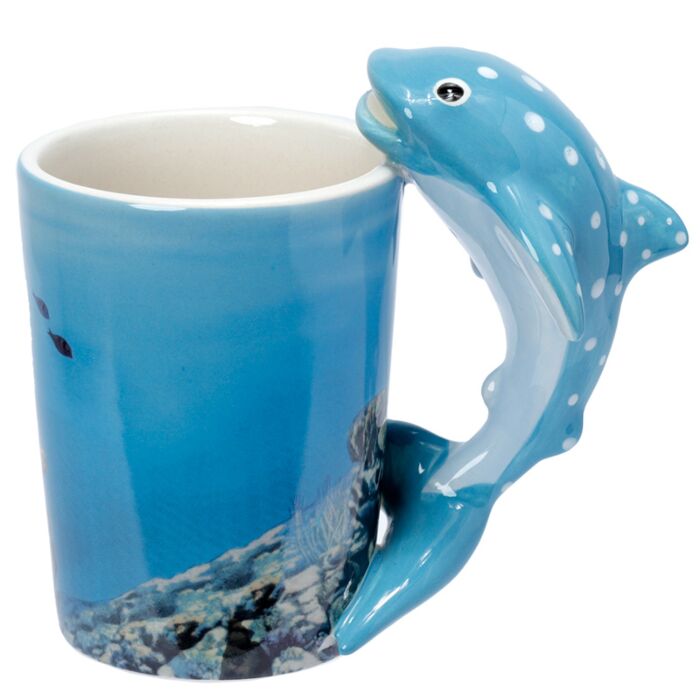 Tazza in Ceramica con Manico a Forma di Squalo Balena