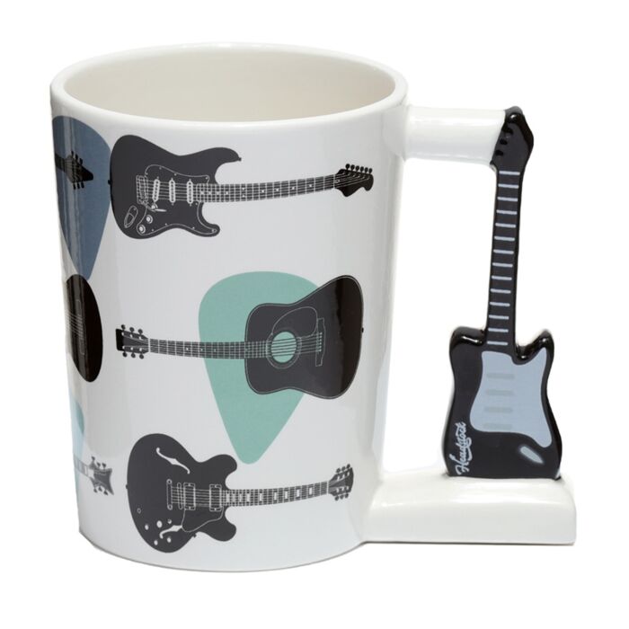 Tazza in Ceramica con Manico a Forma di Chitarra