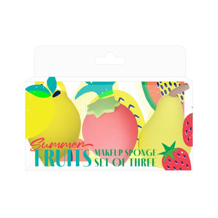 Set di 3 Spugnette per Trucco - Frutta Estiva