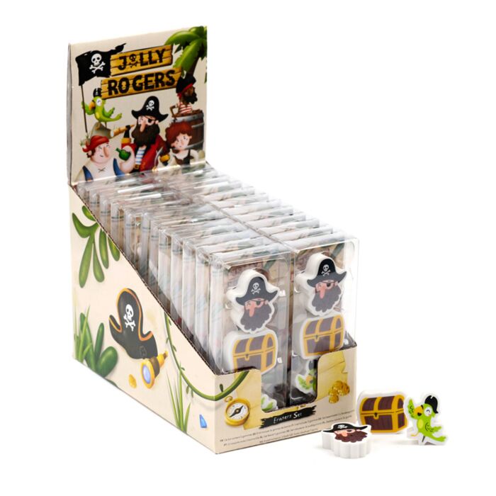 Set di 3 Gomme da Cancellare - Pirati - Jolly Rogers