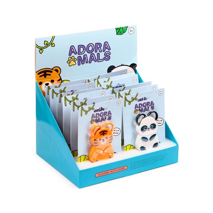 Forbici per Bambini con Custodia a Magnete - Animali Dolci - Selvatici 