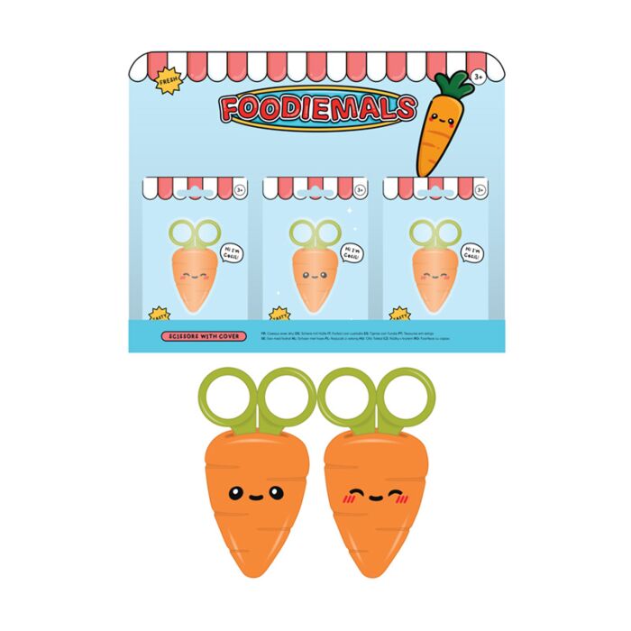 Forbici per Bambini con Custodia -  Cecil la Carota - Foodiemals