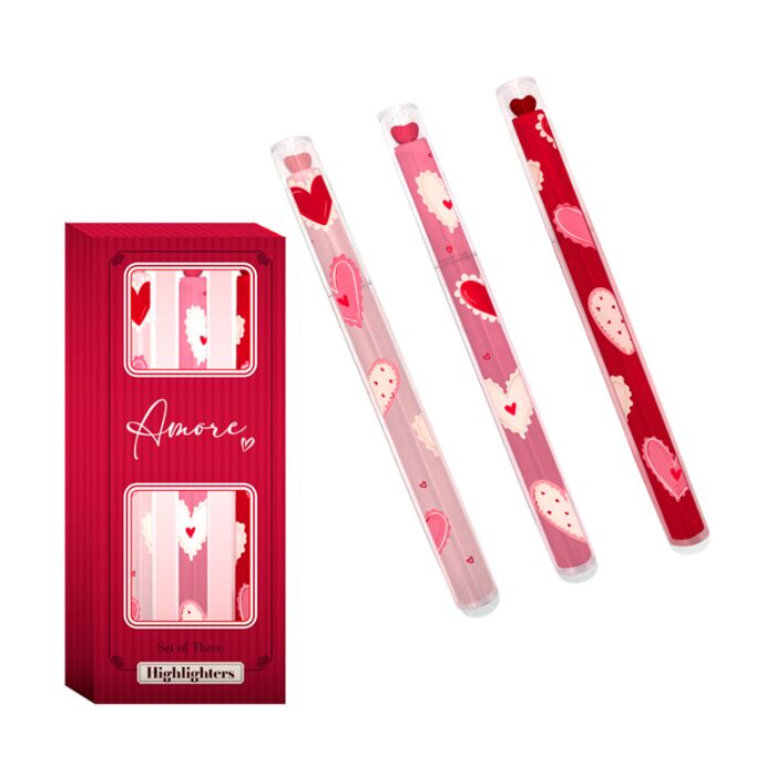 Set di 3 Evidenziatori - Cuore - Amore