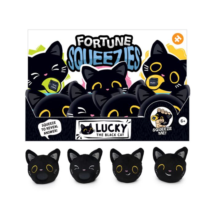 Antistress di Peluche - Biscotto della Fortuna - Lucky il Gatto Nero