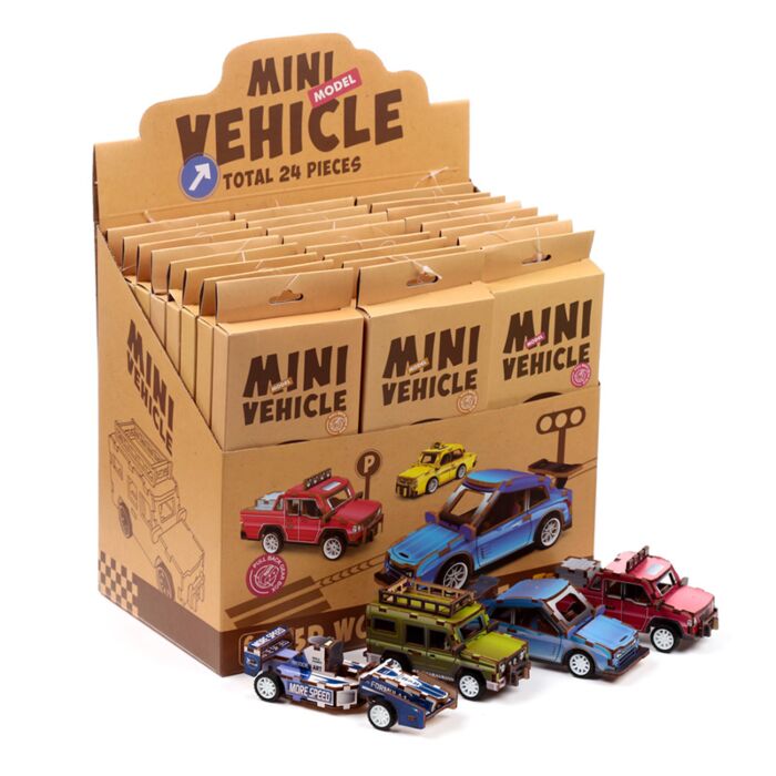Puzzle 3D in Legno 24pz - Veicoli a Retrocarica