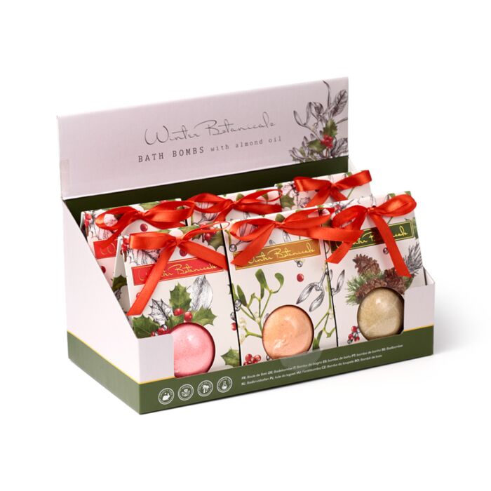 Bombe da Bagno Natalizie - Botaniche Invernali - Espositore da 6