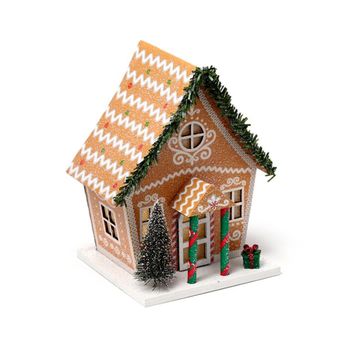 Casetta Decorativa per Natale con LED - Pan di Zenero