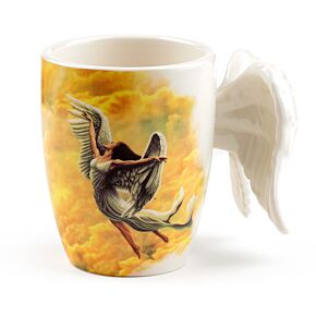 Tazza in Ceramica con Manico a Forma di Ali d'Angelo - Angelo