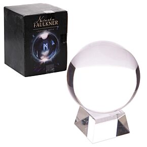 Sfera di Cristallo con Supporto in Vetro e Scatola Regalo - 10cm