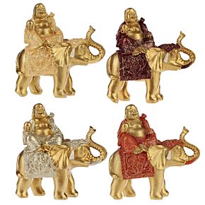Buddha Dorato Seduto su Elefante
