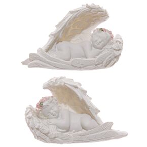 Cherubini con Corona di Rose Rosa che Dormono nelle Ali