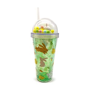 Bicchierone con Cannuccia e Decorazioni - Primavera - Conigli