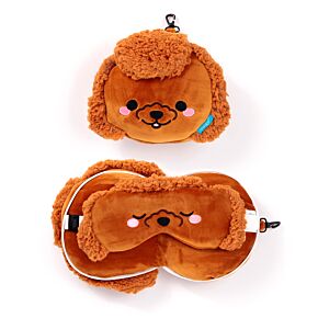 Cuscino da Viaggio con Maschera Relaxeazzz - Gigi il Barboncino - Animali Dolci
