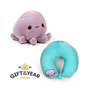 Cuscino da Viaggio con Peluche 2 in 1 - Wendy il Polpo - Swapseazzz