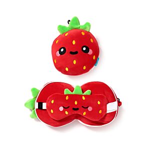 Cuscino da Viaggio con Maschera Relaxeazzz - Elidi la Fragola - Foodiemals