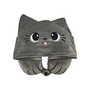 Cuscino da viaggio con Cappuccio - Pepper il Gatto - Beans & Co - Hoodeazzz