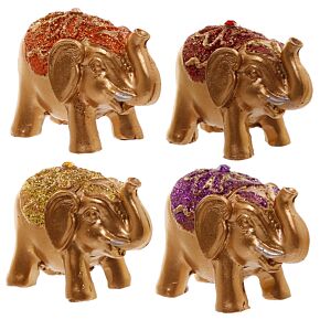 Mini Elefanti Portafortuna Brillantinati con Espositore
